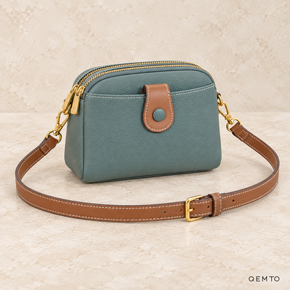 QEMTO Ivy Camera Bag in Blue, studio shot