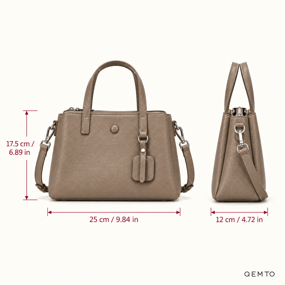 QEMTO Nadia Tote Bag dimensions